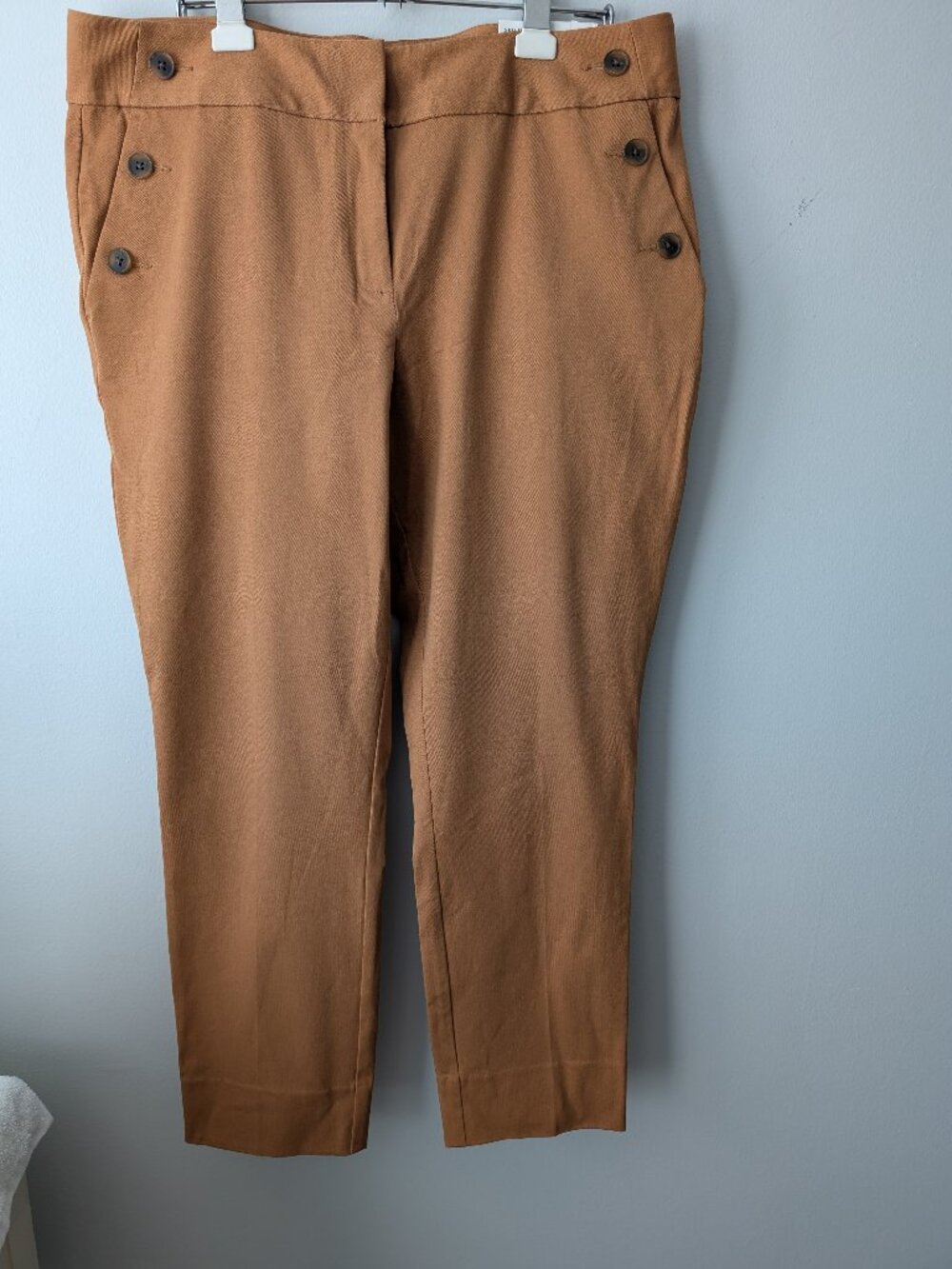 NWT LOFT Curvy Skinny Ankle Pants Size 14 Camel Brown Mid Rise